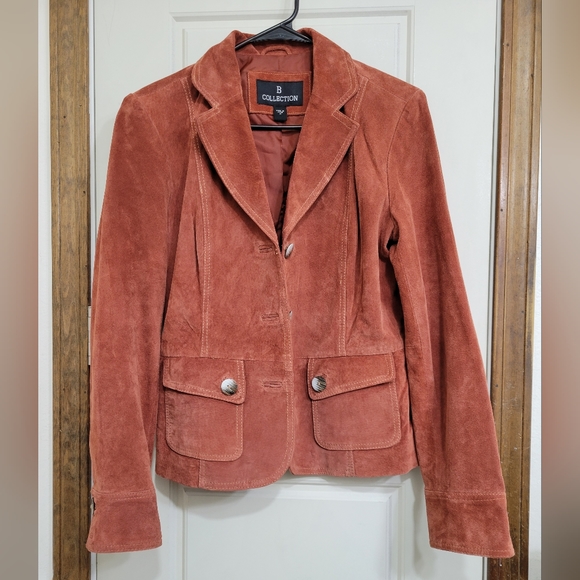 Genuine suede leather rust blazer jacket - Picture 8 of 8